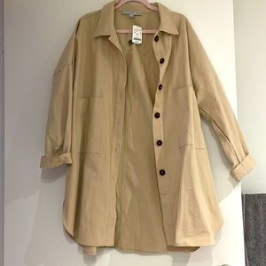 Beige jacket/oversized shirt, M Boutique, Size Large